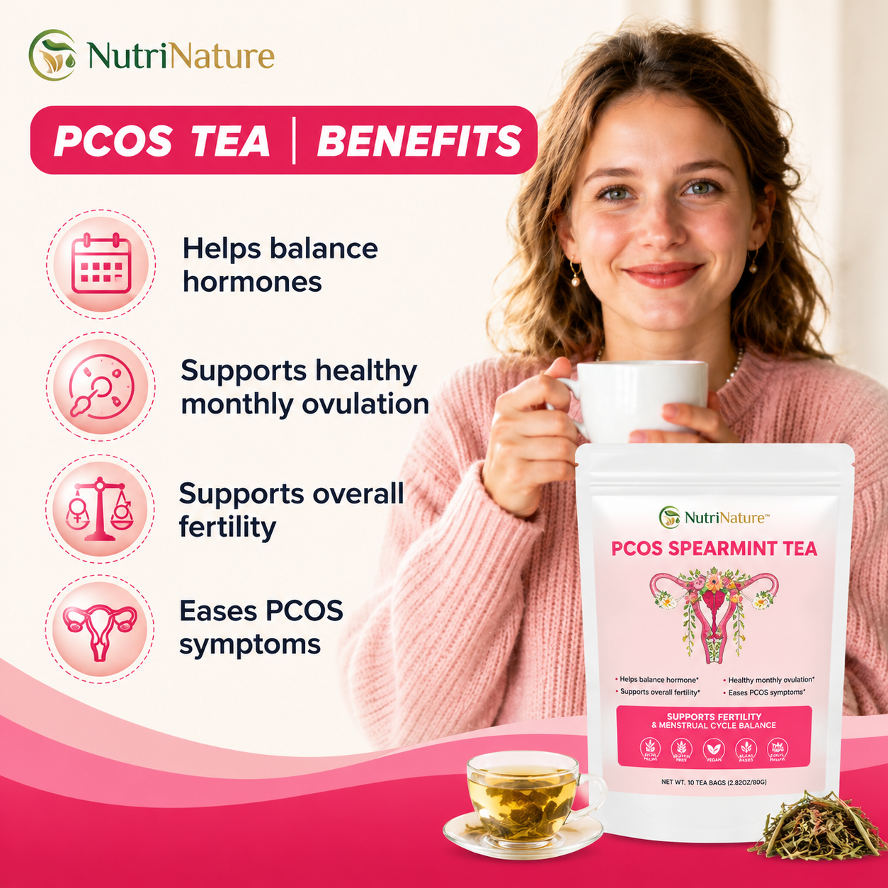 NutriNature Hormone Balance Blend — 8-Herb Wellness Tea