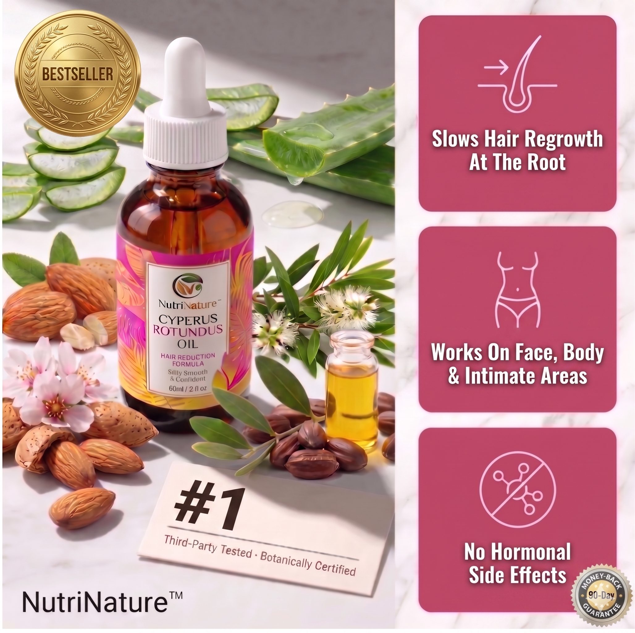 PCOS Facial Hair Removal Oil | Natural Cyperus Root Elixir™ – NutriNature™