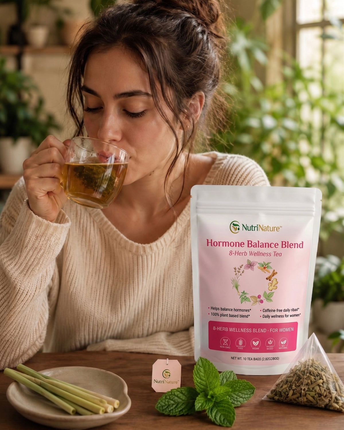 NutriNature Hormone Balance Blend — 8-Herb Wellness Tea