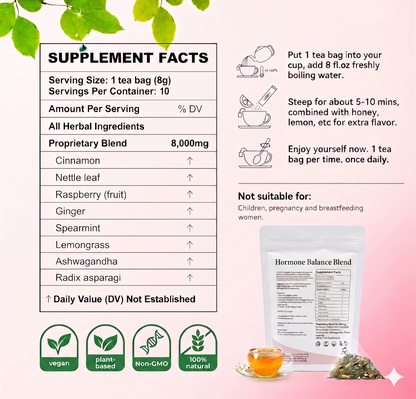 NutriNature Hormone Balance Blend — 8-Herb Wellness Tea